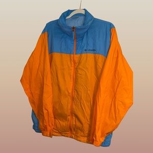 Columbia Glennaker Lake Orange Blue Mens Wind Breaker Rain Jacket sz L